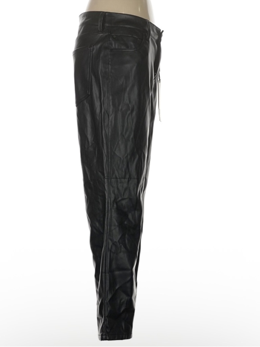 Liverpool Faux Leather Pants Black Straight Leg High Rise Vegan Leather 8 NWT - Picture 3 of 5